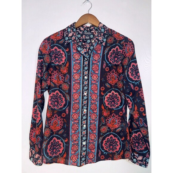 Lucky Brand Top Live Love Joan Button Down Floral Western Womens Size S - Picture 3 of 6